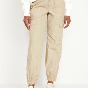 High Wasted Ankle Zip Cargo Jogger Pants OLD NAVY